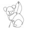 Koala one line. Australian koala bear outline. Continuous line.