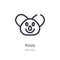 Koala outline icon. isolated line vector illustration from animals collection. editable thin stroke koala icon on white background