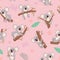 Koala pattern. Australian wild cute animal koala bear pictures for textile design projects vector seamless cartoon
