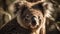 Koala portrait cute marsupial with fluffy fur and expressive eyes generated by AI