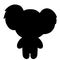 Koala silhouette black and white icon logo