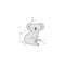Koala, simple illustration of a cute animal. Logo, sign, symbol, path for laser engraving. Cute fluffy animal.