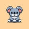 Koala Sitting Gaming Cute Creative Kawaii Cartoon Mascot Logo