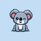 Koala Sitting Winking Cute Creative Kawaii Cartoon Mascot Logo