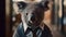 Koala in suit. Successful businessman. Generative AI