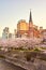 Kobe Seiai Church, protestant church in Kobe, Japan, with Sakura cherry blossoms