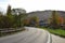 Kobern, Germany - 11 16 2022: Mosel valley road and a petrol station between autumn trees