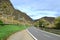 Kobern, Germany - 11 16 2022: Mosel valley road with the terrraced vineyards on the hills