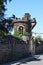 Kobern-Gondorf, Germany - 07 31 2020: wall with old tower of Schloss Liebig