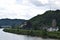 Kobern-Gondorf, Germany - 08 06 2021: Schloss Liebig and Oberburg with cars going through