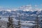 Kobesnock - Panoramic view of the snowcapped mountain ranges of the Nock Mountains Nockberge seen from Kobesnock