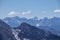 Kobesnock - Scenic view of snow capped mountain peak Dobratsch, Julian Alps and the Karawanks Karawanken
