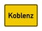 Koblenz city limits road sign in Germany