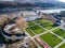 Koblenz City in Rhineland Palantino - Germany - aerial shot of historic German palace Building wit hhuge park