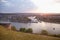 Koblenz,Ehrenbreitstein,View of Deutsches Eck with cable car