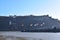 Koblenz, Germany - 02 27 2022: German flag with the regional flags on Deutsches Eck