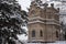 Koch family chapel ruins and family cemetery in Pirita, Tallinn during winter