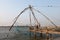 KOCHIN, INDIA-FEBRUARY 24: Fishermen on the city port on February 24, 2013 in Kochin, India. Indian fishermen using traditional C