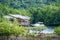 Koh kood island, south of thailand, pier blue water sea sand stones mangrove forest, ship