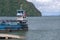 KOH LANTA, THAILAND - AUGUST 31, 2013: Ferry boat conveying passengers to Koh Lanta island port.