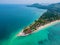 Koh Mook tropical Island in the Andaman sea in Thailand, tropical beach with white sand