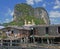 Koh Panyee, Thailand a floating village with an incredible rocky backdrop and a famous floating soccer field.