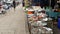 KOH SAMUI ISLAND, THAILAND - 10 JULY 2019: Food market for locals. Lively ranks with groceries. Typical daily life on the street