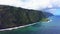 Kohala Coast Waterfall Waipio bay in Big Island Hawaii Aerial view