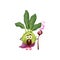 Kohlrabi cartoon character sorcerer, magic crook