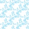 Koi chinese carp seamless pattern. Vector blue background with fish