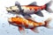 Koi fish   clean detailed, creative digital illustration, animals, marine life