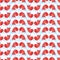 Koi fish red symmetry vertical seamless pattern