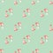 Koi fish seamless background on mint background, vector