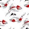 Koi fishes. Seamless pattern.