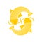 Koi Gold Japanese carp isolated. thai koi fish icon vector illustration