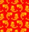 Koi Gold Japanese carp pattern seamless. thai koi fish background. vector texture