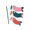 Koinobori carp streamer. Fish Kites. Traditional japanese Celebrating Children`s Day.