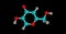 Kojic acid molecular structure isolated on black