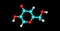 Kojic acid molecular structure isolated on black