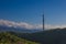 Kok Tobe hill and mountains view in spring, Almaty, Kazakhstan