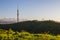 Kok Tobe hill and mountains view in spring, Almaty, Kazakhstan