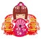 Kokeshi doll cartoon character