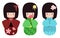 Kokeshi dolls set