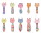 Kokeshi stick cute set