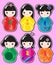 Kokeshi stickers