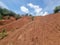 kokkinopilos or red soil in preveza greece hills red like desert