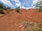 kokkinopilos or red soil in preveza greece hills red like desert