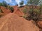 kokkinopilos or red soil in preveza greece hills red like desert