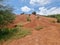 kokkinopilos or red soil in preveza greece hills red like desert