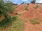kokkinopilos or red soil in preveza greece hills red like desert